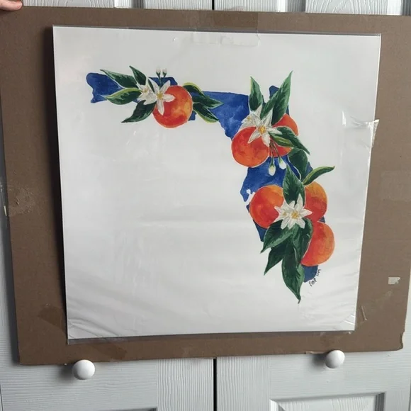 20” by 20” Florida Orange PRINT artwork - Picture 1 of 5